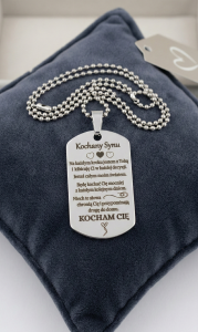 Naszyjnik nieśmiertelnik grawer dla niego dla syna prezent okazja urodziny spersonalizowany srebrny elegancki